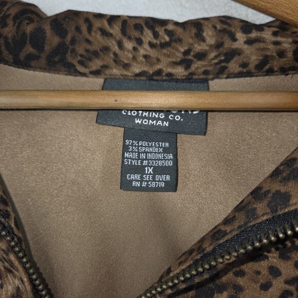 Vintage Notations Jacket 2X Womens Leopard Print Faux Suede Cheetah Animal - Picture 2 of 11